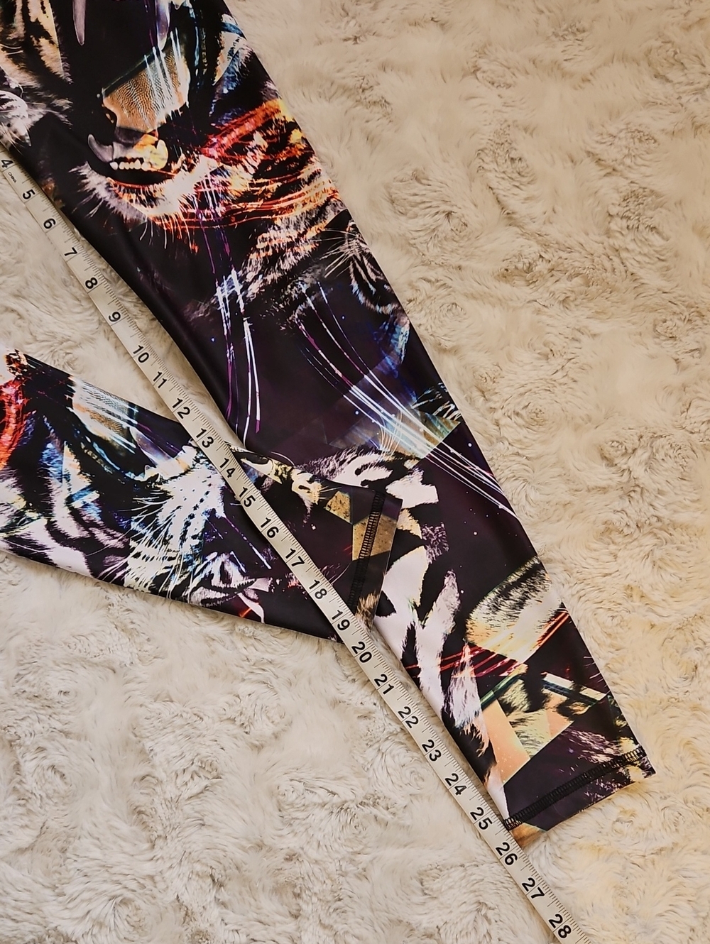 PROTOKOLO Athletic wear Leggings Multicolor Abstract Animal Print Size S/M - Picture 9 of 9